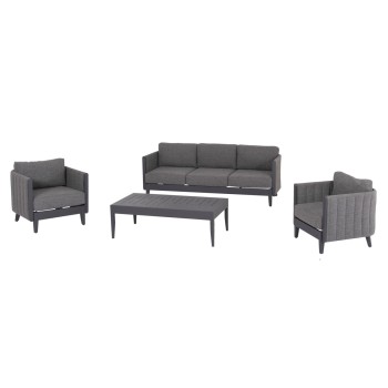 OUTDOOR LOUNGE SET 4PCS LARRY FK6188.01 DARK GREY ALUMINUM-P.E. FABRIC