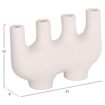 CERAMIC TABLE DECOR MANI FK4641.01 OFF WHITE WITH CRYSTALLISATION 21x6x13Hcm.