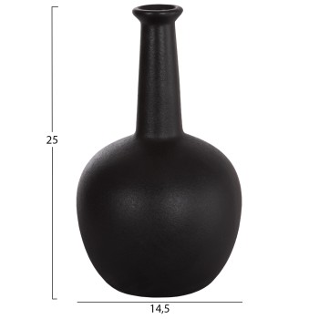 CERAMIC TABLE DECOR ELENDIL FK4593.02 BLACK MATTE Φ14,5x25Hcm.
