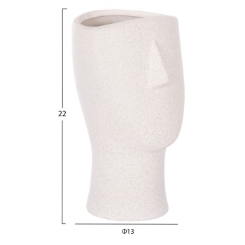 CERAMIC TABLE DECOR HUMANS FK4632 OFF WHITE WITH CRYSTALLIZATION Φ13x22Hcm.