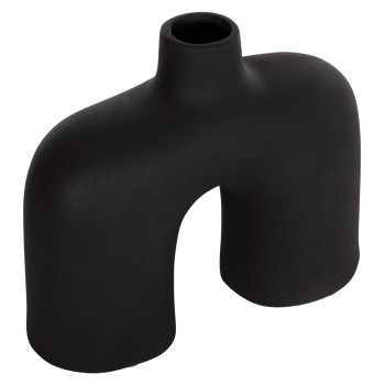 CERAMIC TABLE DECOR ISIL FK4600.02 MATTE BLACK 27x9,5x22,5Η cm.