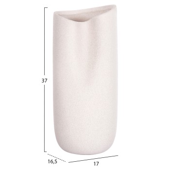 CERAMIC TABLE DECOR GLAZE FK4606.01 OFF WHITE WITH CRYSTALLISATION 17x16.5x38Hcm.