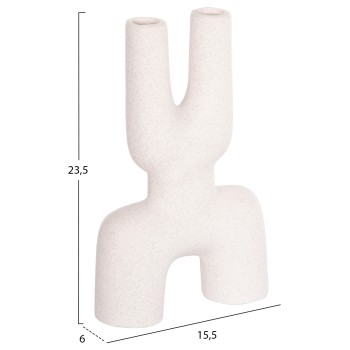 CERAMIC TABLE DECOR MANI FK4642.01 OFF WHITE WITH CRYSTALLISATION 15.5x6x23.5Hcm.