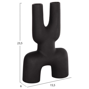 CERAMIC TABLE DECOR MANI FK4642.02 BLACK MATTE 15.5x6x23.5Hcm.