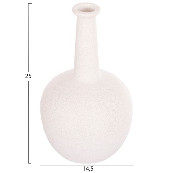 CERAMIC TABLE DECOR ELENDIL FK4593.01 OFF WHITE WITH CRYSTALLIZATION Φ15x25Hcm.