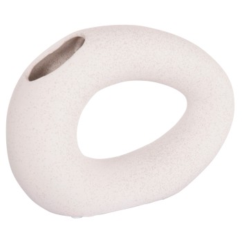 CERAMIC TABLE DECOR ELLIPTO FK4645.01 OFF WHITE WITH CRYSTALLIZATION 23x8x15.5Hcm.