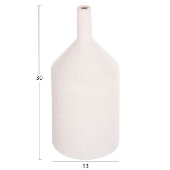 CERAMIC TABLE DECOR GALAD FK4608.01 OFF WHITE WITH CRYSTALLIZATION Φ13,5x30,5Hcm.