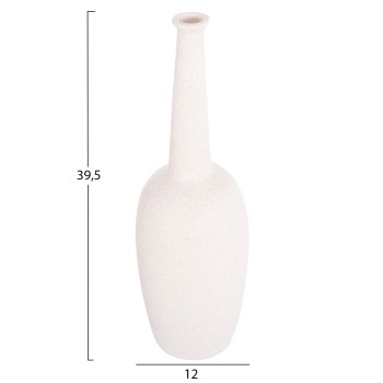 CERAMIC TABLE DECOR ELENDIL FK4591.01 OFF WHITE WITH CRYSTALLIZATION Φ12x39.5Hcm.