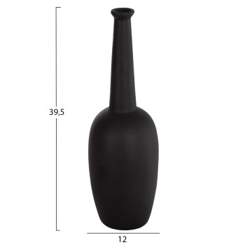 CERAMIC TABLE DECOR ELENDIL FK4591.02 MATTE BLACK Φ12x39.5Hcm.