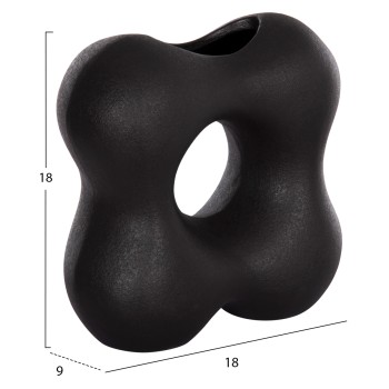 CERAMIC TABLE DECOR SEBOR FK4594.02 MATTE BLACK 18x9x18Hcm. CERAMIC TABLE DECOR SEBOR FK4594.02 MATTE BLACK 18x9x18Hcm.