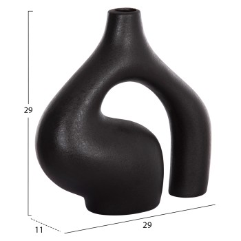 CERAMIC TABLE DECOR ISIL FK4597.02 BLACK MATTE 29.5x11x29Hcm.