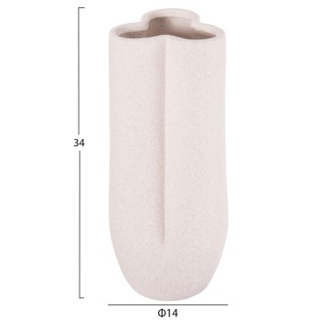 CERAMIC TABLE DECOR GLAZE FK4611.01 OFF WHITE WITH CRYSTALLIZATION Φ14x34Hcm.