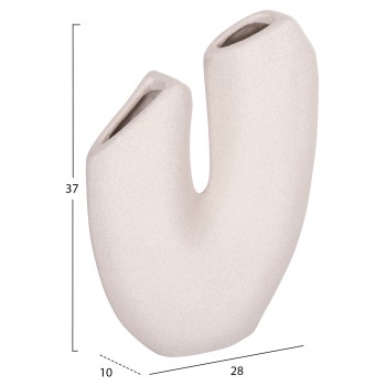 CERAMIC TABLE DECOR ARKEN FK4618.01 OFF WHITE WITH CRYSTALLIZATION 28x10x37Hcm.