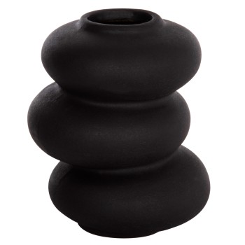 CERAMIC TABLE DECOR ROOK FK4628.02 MATTE BLACK Φ14x19Hcm.