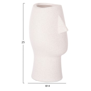 CERAMIC TABLE DECOR HUMANS FK4631 OFF WHITE WITH CRYSTALLIZATION Φ14x25Hcm.