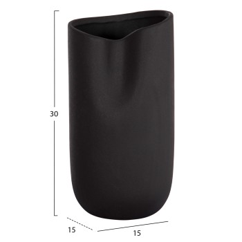 CERAMIC TABLE DECOR GLAZE FK4607.02 MATTE BLACK 15,2x15x30Hcm