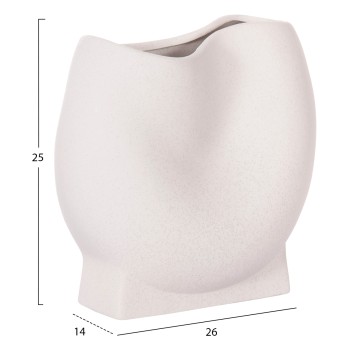 CERAMIC TABLE DECOR GLAZE FK4610.01 OFF WHITE WITH CRYSTALLISATION 26x14x25Hcm
