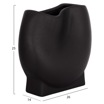CERAMIC TABLE DECOR GLAZE FK4610.02 MATTE BLACK 26x14x25Hcm