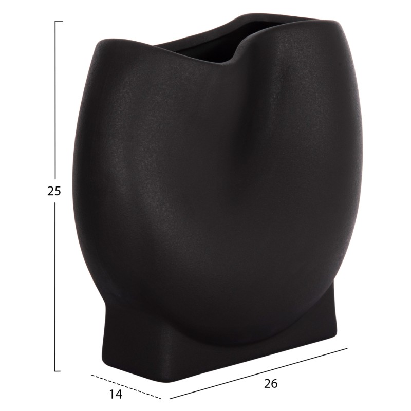 CERAMIC TABLE DECOR GLAZE FK4610.02 MATTE BLACK 26x14x25Hcm CERAMIC TABLE DECOR GLAZE FK4610.02 MATTE BLACK 26x14x25Hcm