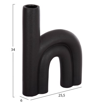 CERAMIC TABLE DECOR ARCON FK4638.02 MATTE BLACK 25,5x6x34H cm.