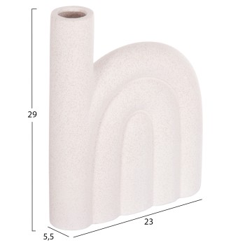 CERAMIC TABLE DECOR ARCON FK4639.01 OFF WHITE WITH CRYSTALLIZATION 23.5x5.5x29.5Hcm.