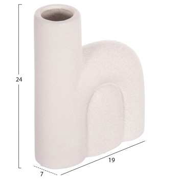 CERAMIC TABLE DECOR ARCON FK4640.01 OFF WHITE WITH CRYSTALLIZATION 19x7x24Hcm.