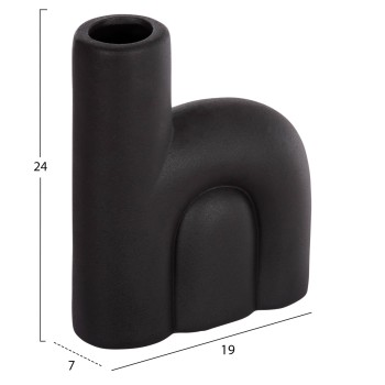 CERAMIC TABLE DECOR ARCON FK4640.02 MATTE BLACK 19x7x24Hcm.