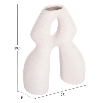 CERAMIC TABLE DECOR ISIL FK4598.01 OFF WHITE WITH CRYSTALLIZATION 26x9.5x29.5Hcm.