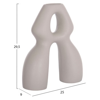CERAMIC TABLE DECOR ISIL FK4598.03 MATTE GREY 26x9.5x29.5Hcm.