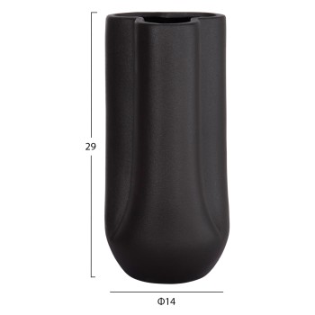 CERAMIC TABLE DECOR GLAZE FK4612.02 MATTE BLACK Φ14x29Hcm.