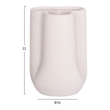 CERAMIC TABLE DECOR GLAZE FK4613.01 OFF WHITE WITH CRYSTALLIZATION Φ16x22Hcm.