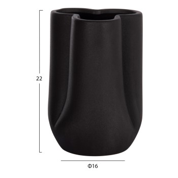 CERAMIC TABLE DECOR GLAZE FK4613.02 MATTE BLACK Φ16x22Hcm.