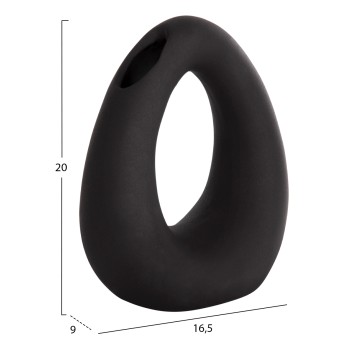 CERAMIC TABLE DECOR ELLIPTO FK4644.02 MATTE BLACK 16.5x9x20.3Hcm.