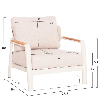 OUTDOOR LOUNGE SET 4PCS ELARA FK6195.05 BEIGE ALUMINUM-BEIGE OLEFIN-TEAK WOOD OUTDOOR LOUNGE SET 4PCS ELARA FK6195.05 BEIGE ALUMINUM-BEIGE OLEFIN-TEAK WOOD
