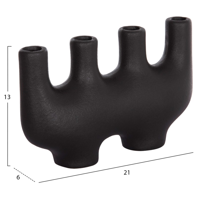 CERAMIC TABLE DECOR MANI FK4641.02 MATTE BLACK 21x6x13Hcm. CERAMIC TABLE DECOR MANI FK4641.02 MATTE BLACK 21x6x13Hcm.