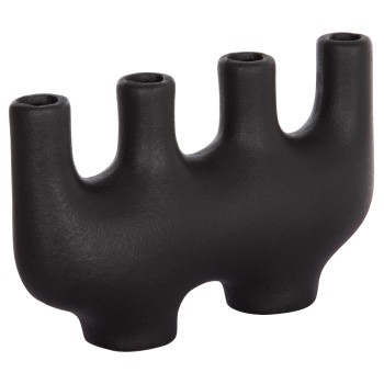CERAMIC TABLE DECOR MANI FK4641.02 MATTE BLACK 21x6x13Hcm.