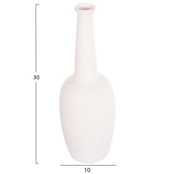 CERAMIC TABLE DECOR ELENDIL FK4592.01 OFF WHITE WITH CRYSTALLIZATION Φ10x30Hcm.
