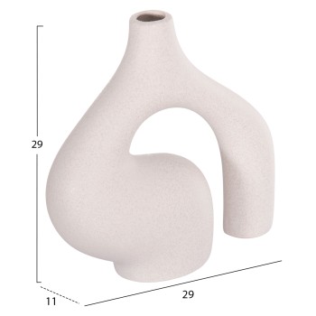 CERAMIC TABLE DECOR ISIL FK4597.01 OFF WHITE WITH CRYSTALLIZATION 29x11x29Hcm.