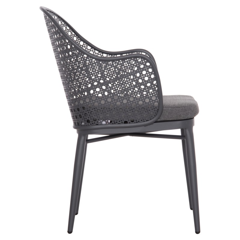 ALUMINUM ARMCHAIR OREGO FK6268.01 FRAME AND CUSHION IN DARK GREY 56x59x81Hcm. ALUMINUM ARMCHAIR OREGO FK6268.01 FRAME AND CUSHION IN DARK GREY 56x59x81Hcm.