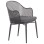ALUMINUM ARMCHAIR OREGO FK6268.01 FRAME AND CUSHION IN DARK GREY 56x59x81Hcm.