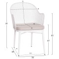 ALUMINUM ARMCHAIR OREGO FK6268.02 WHITE-CUSHION LIGHT GREY 56x59x81Hcm. ALUMINUM ARMCHAIR OREGO FK6268.02 WHITE-CUSHION LIGHT GREY 56x59x81Hcm.