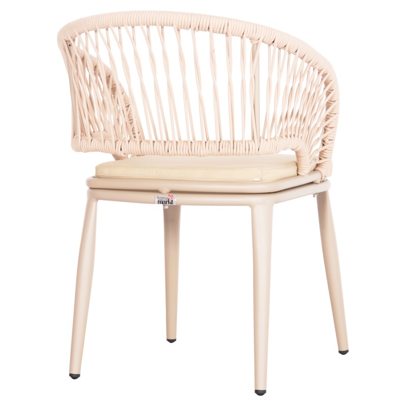 ALUMINUM ARMCHAIR MAGNET FK6287.04 GREY FRAME-P.E.ROPE IN CAPPUCCINO 59x61x81.5Hcm. ALUMINUM ARMCHAIR MAGNET FK6287.04 GREY FRAME-P.E.ROPE IN CAPPUCCINO 59x61x81.5Hcm.