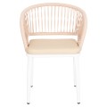 ALUMINUM ARMCHAIR MAGNET FK6287.02 WHITE FRAME-P.E.ROPE IN BEIGE 59x61x81.5Hcm. ALUMINUM ARMCHAIR MAGNET FK6287.02 WHITE FRAME-P.E.ROPE IN BEIGE 59x61x81.5Hcm.