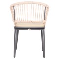 ALUMINUM ARMCHAIR MAGNET FK6287.01 DRAK GREY FRAME-P.E.ROPE IN BEIGE 59x61x81.5Hcm. ALUMINUM ARMCHAIR MAGNET FK6287.01 DRAK GREY FRAME-P.E.ROPE IN BEIGE 59x61x81.5Hcm.