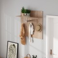 COAT HANGER WITH SHELF FK4361 MELAMINE IN SONAMA COLOR 80x80x25(shelf depth)cm. COAT HANGER WITH SHELF FK4361 MELAMINE IN SONAMA COLOR 80x80x25(shelf depth)cm.