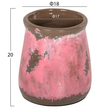 DECORATIVE VASE FK4381 TERRACOTTA IN PINK COLORING Φ18Χ20Hcm. DECORATIVE VASE FK4381 TERRACOTTA IN PINK COLORING Φ18Χ20Hcm.