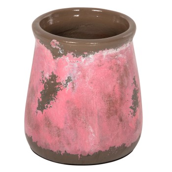 DECORATIVE VASE FK4381 TERRACOTTA IN PINK COLORING Φ18Χ20Hcm.