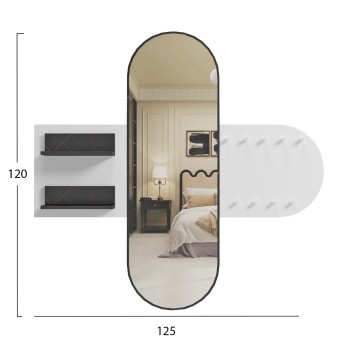 ENTRANCE FURNITURE WITH MIRROR CHERYL ΗΜ9049.11 MELAMINE WHITE-BLACK MARBLE 125x40x120Hcm. ENTRANCE FURNITURE WITH MIRROR CHERYL ΗΜ9049.11 MELAMINE WHITE-BLACK MARBLE 125x40x120Hcm.
