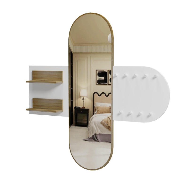 ENTRANCE FURNITURE WITH MIRROR CHERYL ΗΜ9049.12 MELAMINE WHITE-SONAMA 125x40x120Hcm. ENTRANCE FURNITURE WITH MIRROR CHERYL ΗΜ9049.12 MELAMINE WHITE-SONAMA 125x40x120Hcm.