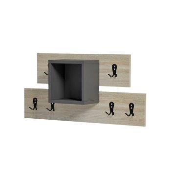ENTRYWAY HANGER WITH SHELF SLOT FK18077.02 MELAMINE IN SONAMA-GREY 69x12x32Hcm. ENTRYWAY HANGER WITH SHELF SLOT FK18077.02 MELAMINE IN SONAMA-GREY 69x12x32Hcm.